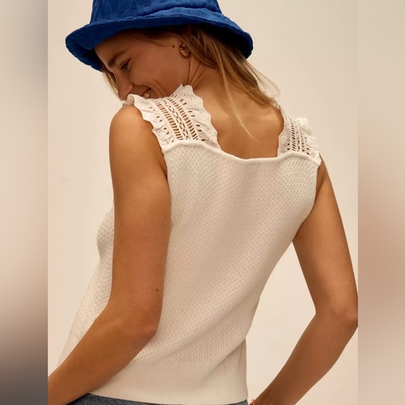 Pilcro For Anthropologie Women’s Crafted Bib Sweater Tank - Picture 7 of 11